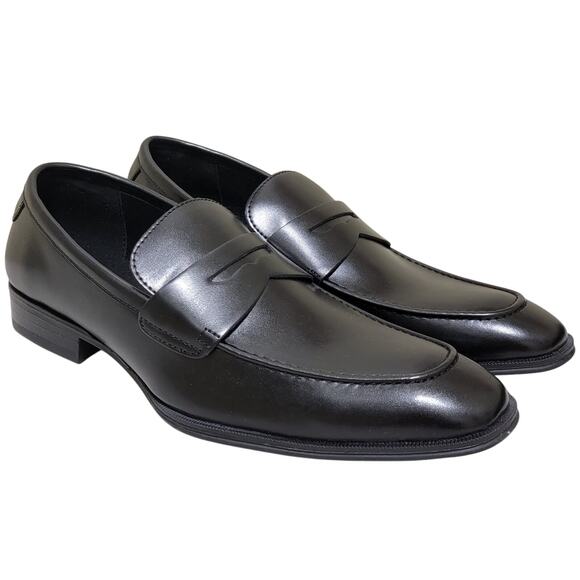 Alfani Men Slip On Penny Loafers Penny PU Size US 9.5M Black Faux Leather - Picture 1 of 4
